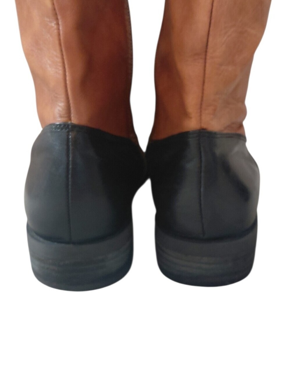 Vince Camuto Two-Tone Black & Brown Knee-High Riding Boots Size 8.5 - Picture 9 of 12